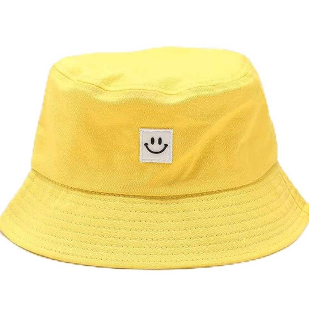 Set of 3 Bucket Hat with Smiley Face Patch NWOT